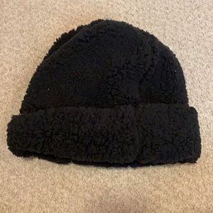 Brand new black fuzzy winter hat